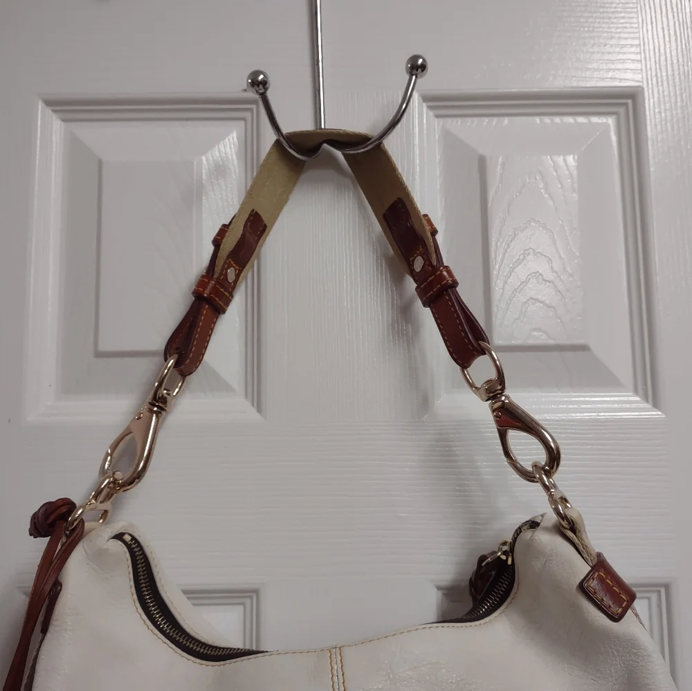 Dooney & Bourke Shoulder Bag White/Brown LG - Picture 6 of 16